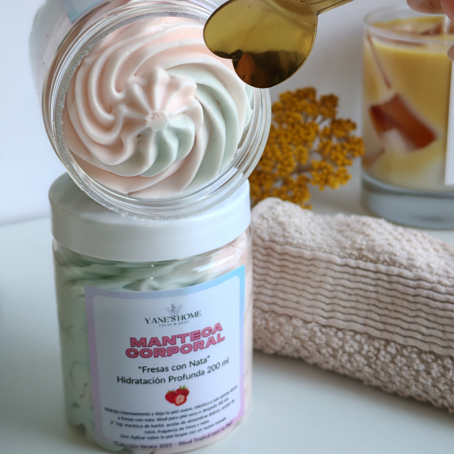 Manteca Corporal Fresas con Nata – Hidratación Profunda 200 ml