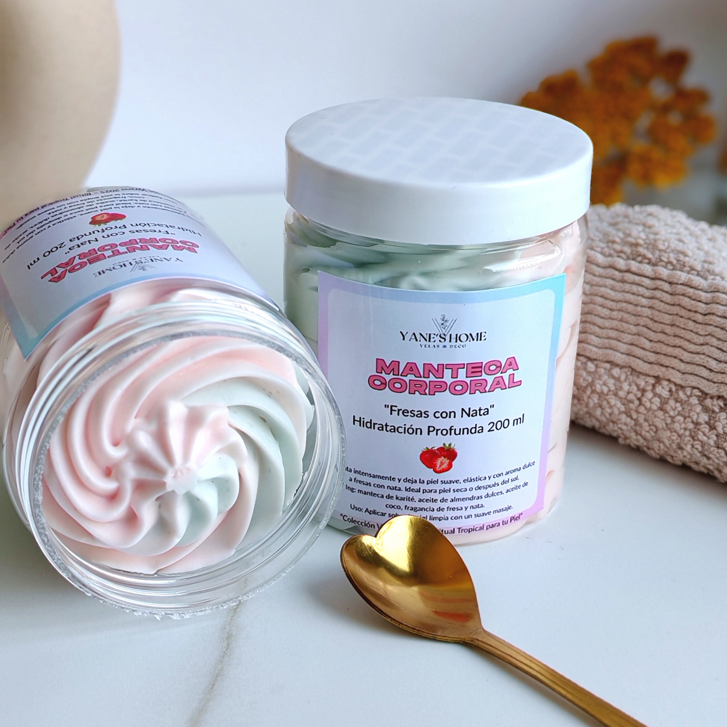 Manteca Corporal Fresas con Nata – Hidratación Profunda 200 ml