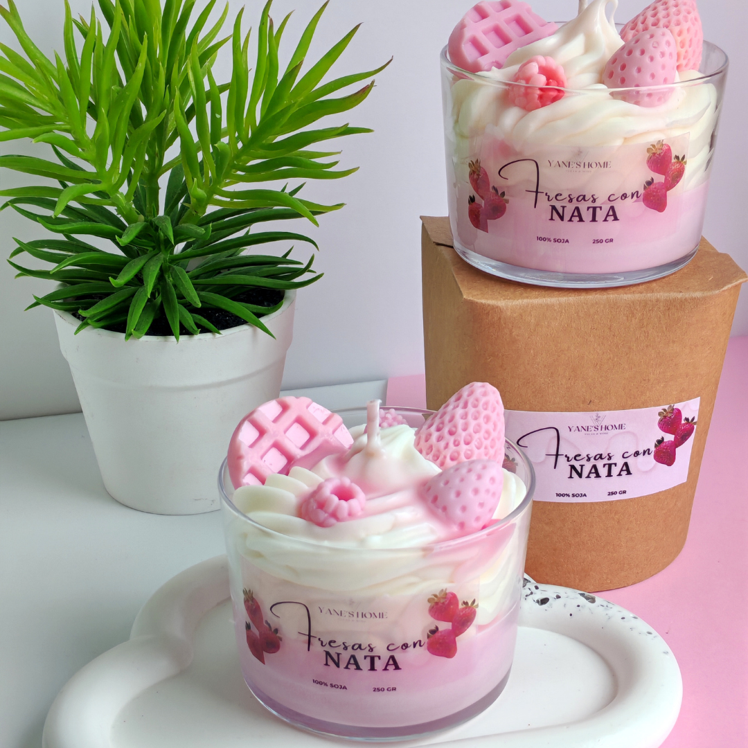 Vela Aromática Postre – Fresa con Natas