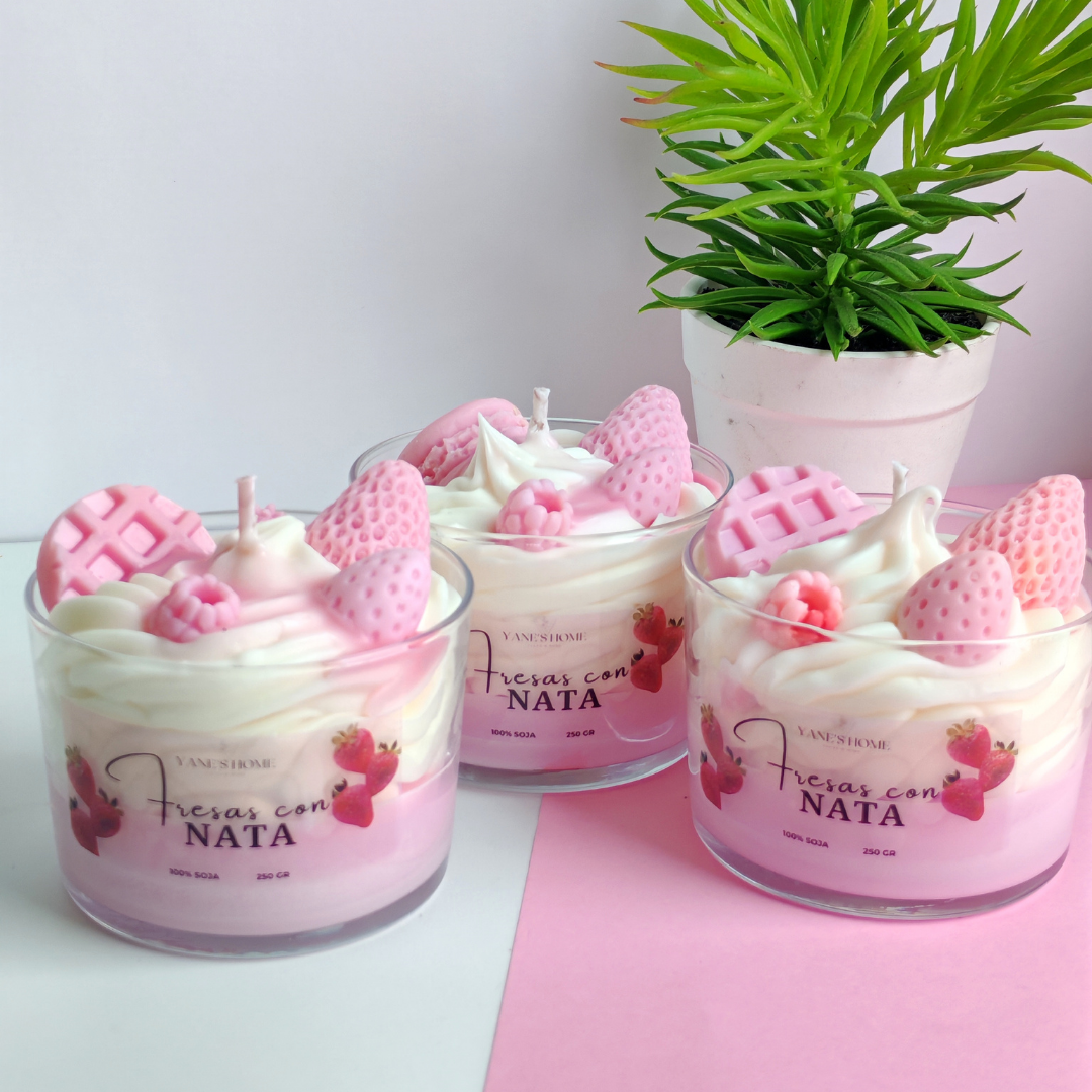 Vela Aromática Postre – Fresa con Natas