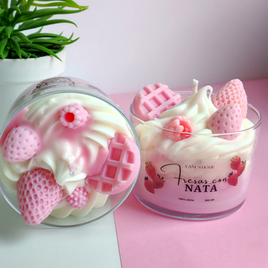 Vela Aromática Postre – Fresa con Natas