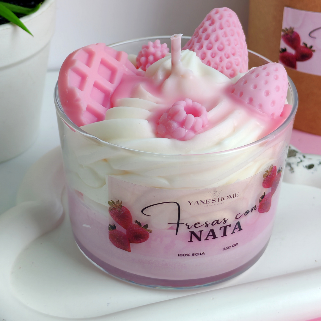 Vela Aromática Postre – Fresa con Natas