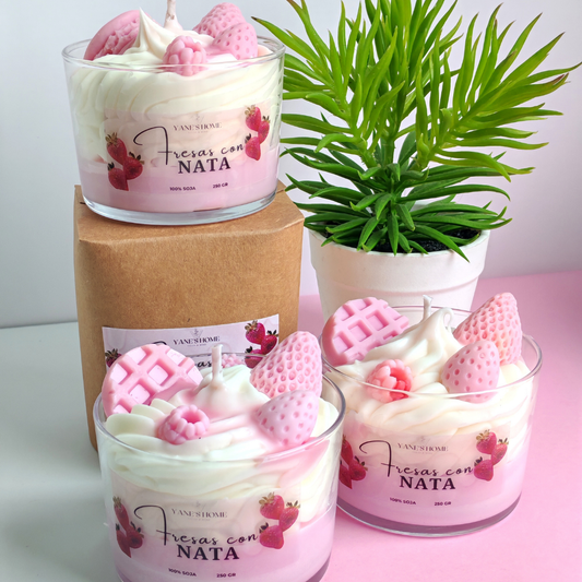 Vela Aromática Postre – Fresa con Natas